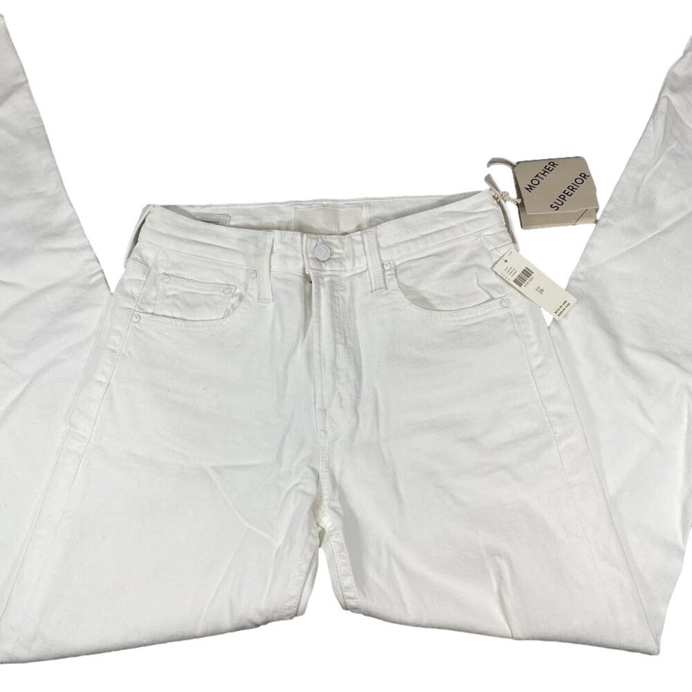 MOTHER High Rise Jeans in Crisp White